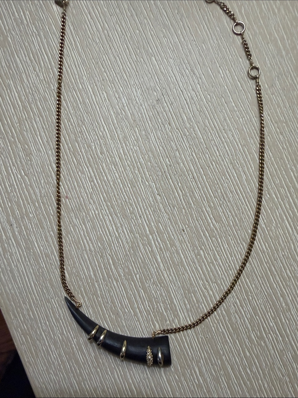 Alexis Bittar Black and Gold Horn Pendant Necklace - Picture 3 of 4